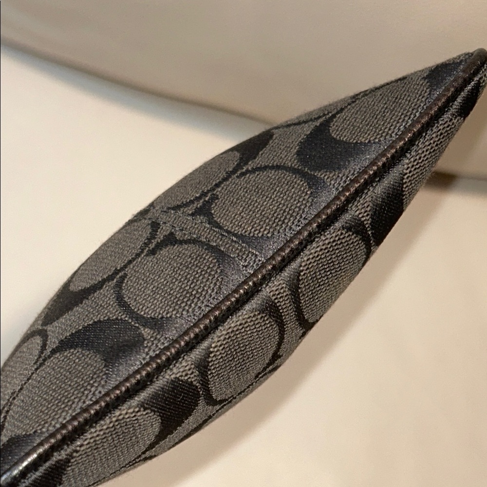 Coach Black Signature Wristlet with Silver Emblem - Picture 7 of 12